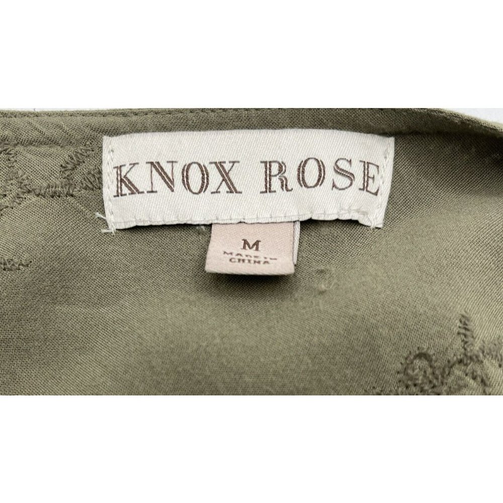 Knox Rose M Olive Green Duster Kimono Draped Boho Embroidered Cinch Waist - Picture 5 of 5